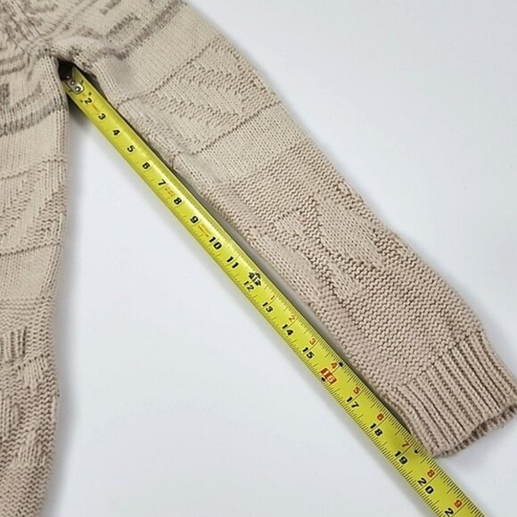 TNA Women's Knit Cream Taupe Lambs Wool Cowichan Zip Up Cardigan Pockets Size S - Picture 14 of 15